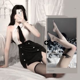 Transparent Bed Clothing Suit (Option: Secretary Black Mesh Stockings-Average Size)